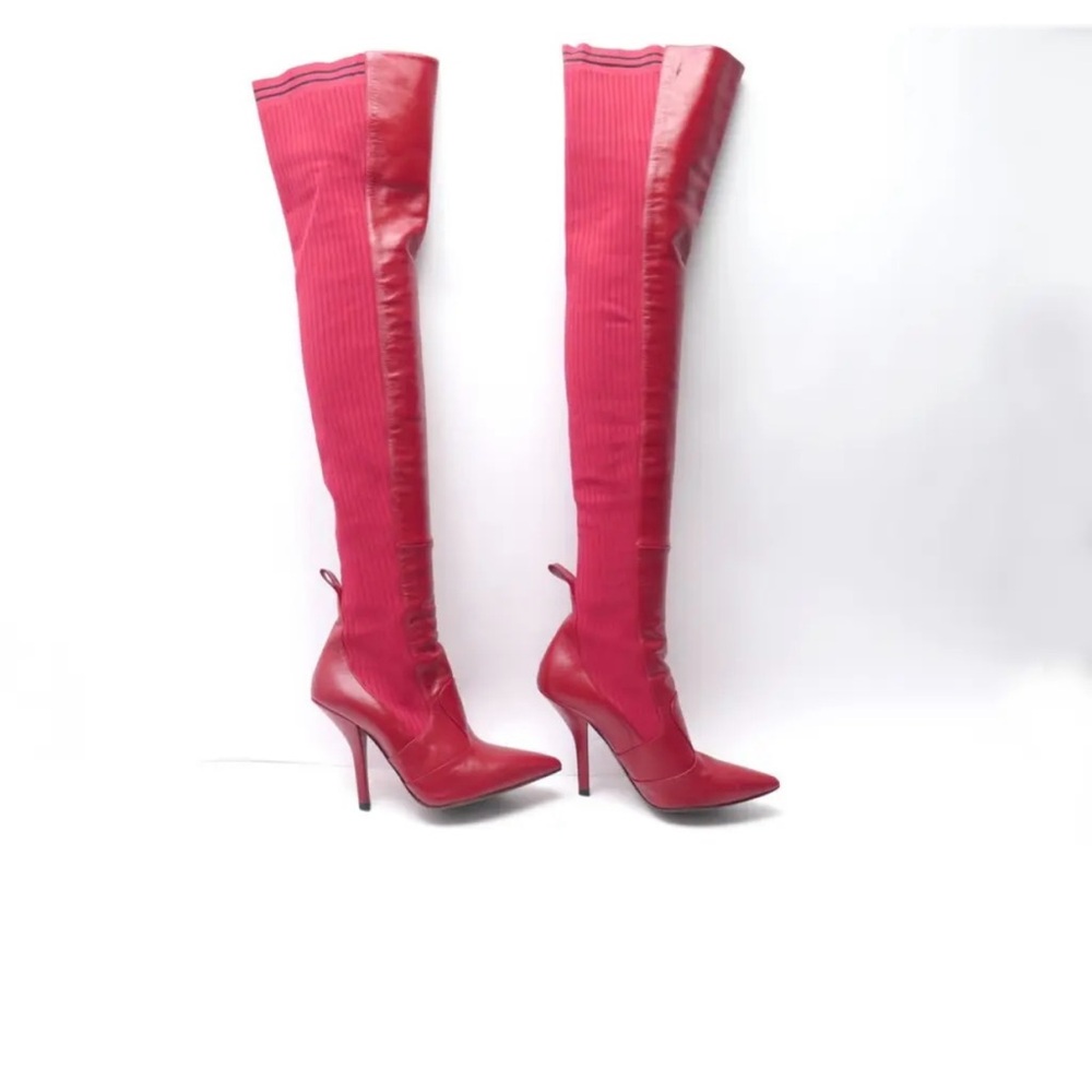 Fendi Red Over-the-Knee Women's Boots